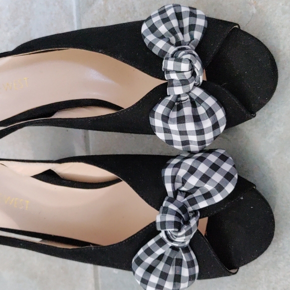 New without tags lovely plaid open toe sandals Nine West - Picture 7 of 7